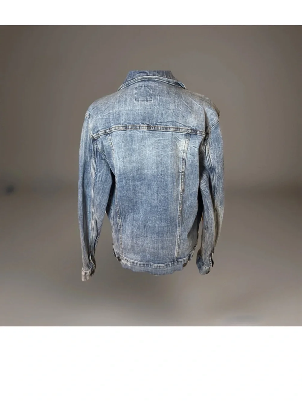 Light Wash Denim Jacket Small Cropped Trucker Boho Festival Coachella - Picture 3 of 8